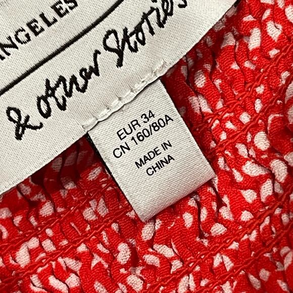 & Other Stories Viscose Floral Print Cropped Tie Front Top Size 4 - Picture 7 of 8